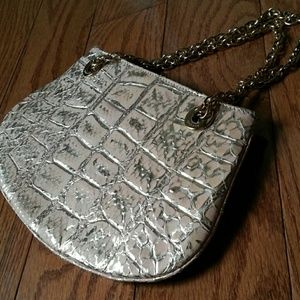 Kate Spade Italy snakeskin blush metallic bag